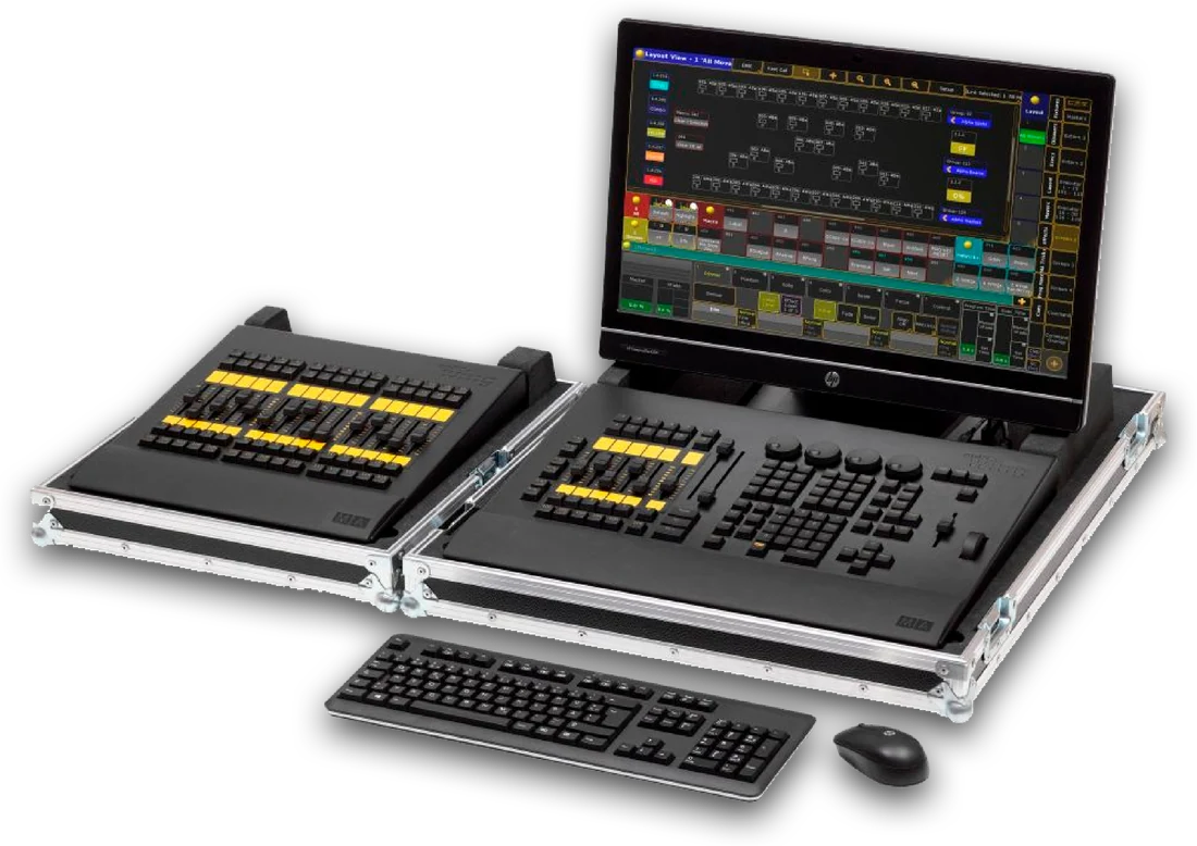 GrandMA Command Wing + Fader Wing con pantalla touch