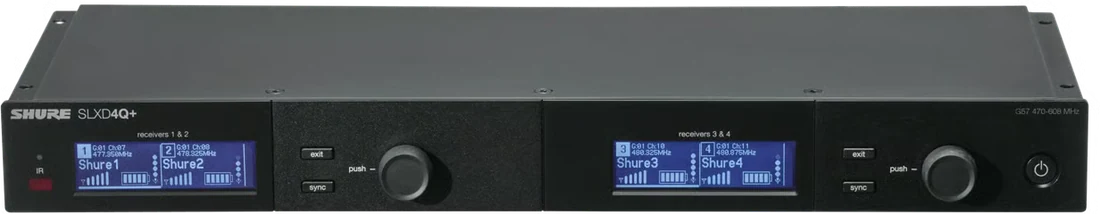 Receptor de cuatro canales Shure SLXD4Q+